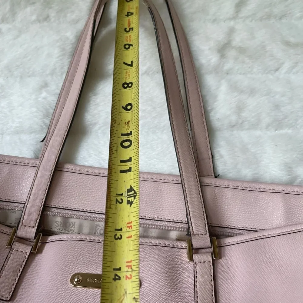 Michael Kors  Carry all tote leather Blossom Pink perforated gold tone laid over